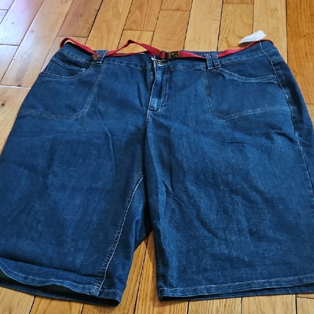 Faded Glory Blue Jean Shorts with Red Accent